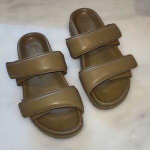 Gia Borghini Tan Double Strap Sandals